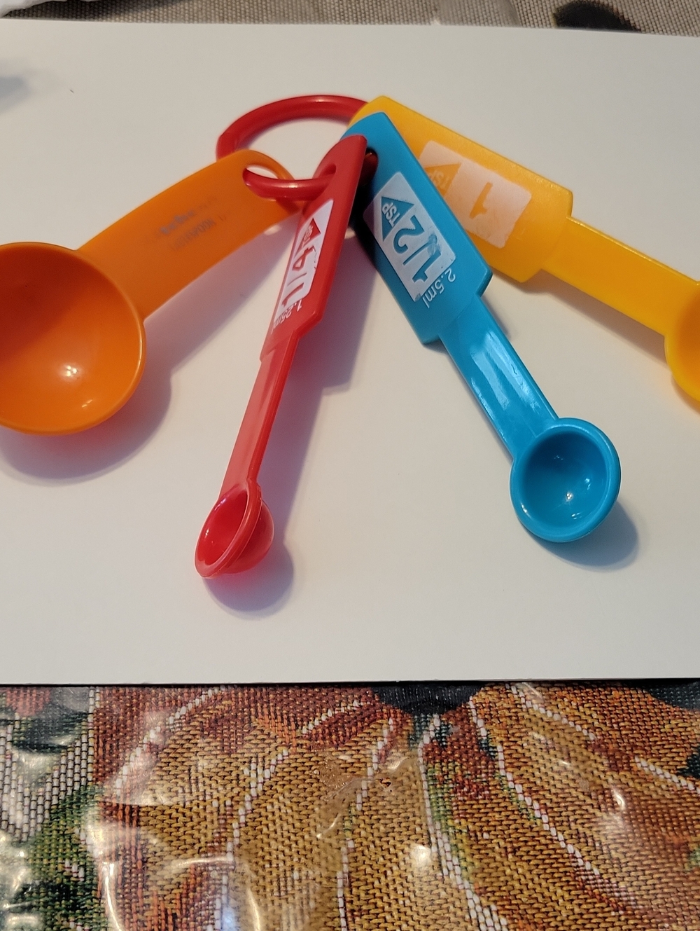 Colorful Kids Measuring Spoons - Red, Blue, Orange, Yellow